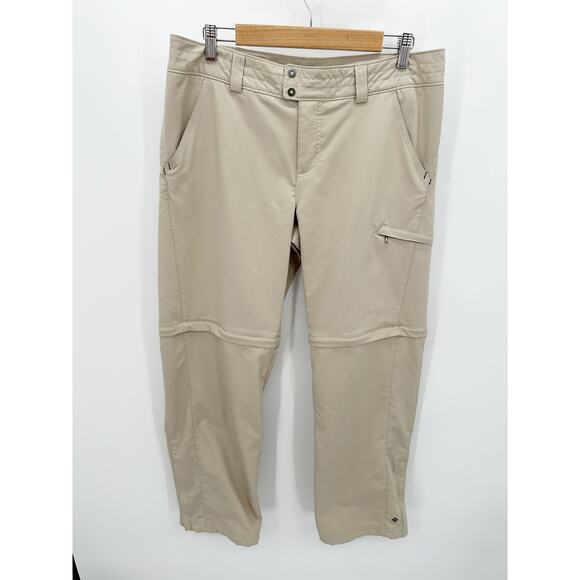 Columbia Women 12S Saturday Trail II Convertible Stretch Pants British Tan Khaki - Picture 1 of 13